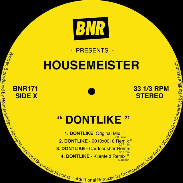 Album artwork for Housemeister - DONTLIKE